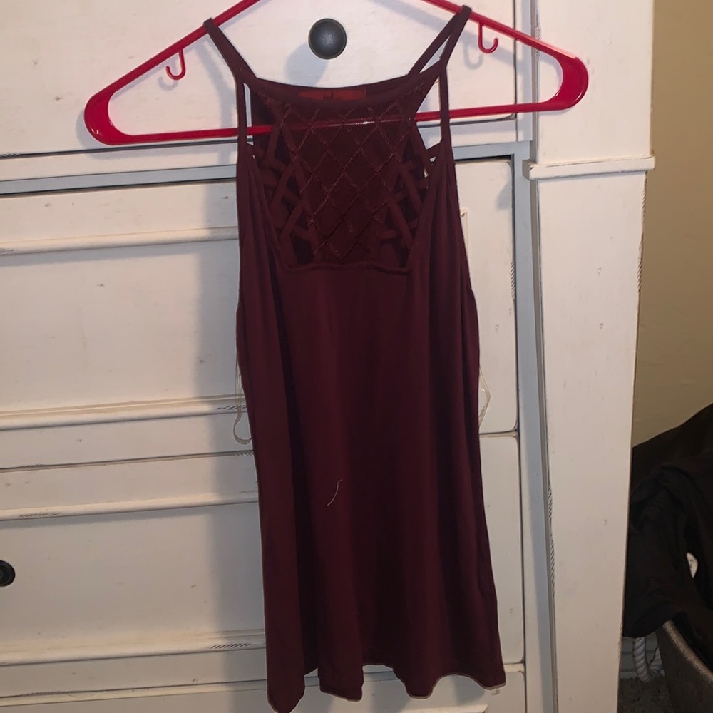 Burgundy Strappy BKE Tank Top Medium